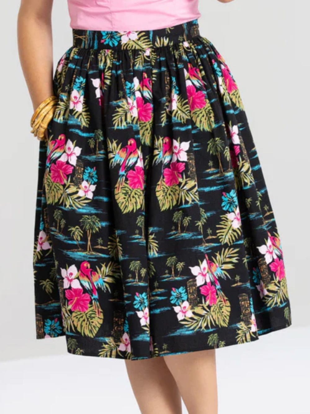 Hell Bunny - Noa Noa 50s Tropical Skirt (Size 2X)